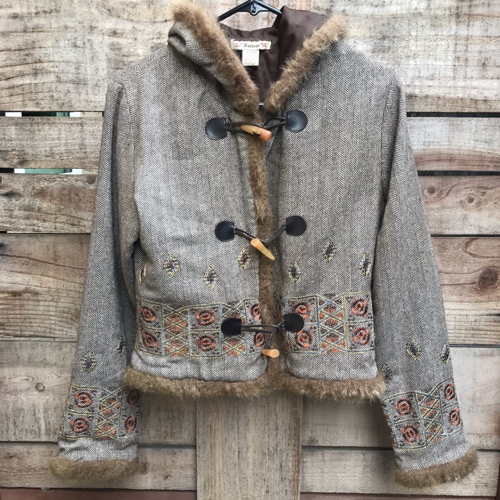 ❌SOLD❌ Vintage Faux Fur Lined Jacket